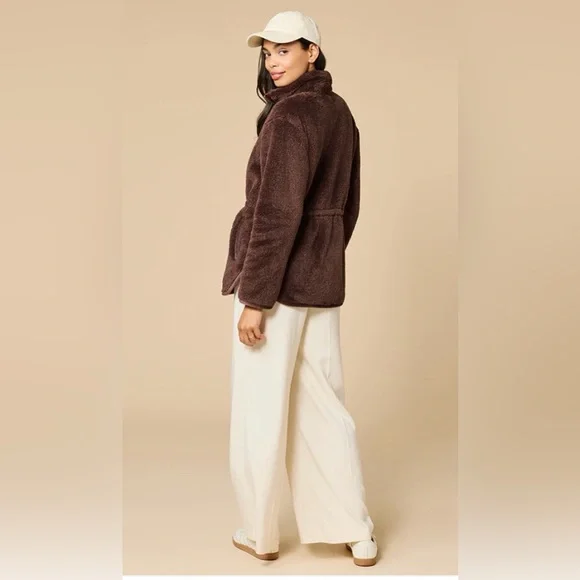 SOFTIES DreamPlush Double Zip Jacket Large, Brown Espresso - Picture 3 of 6